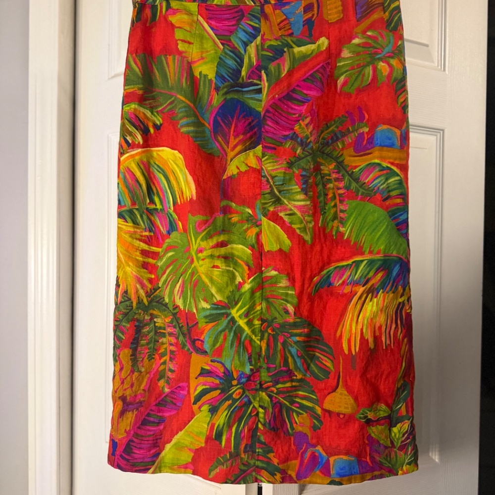 $165 Farm Rio Linen Blend Buttoned Midi Skirt M - Picture 8 of 9
